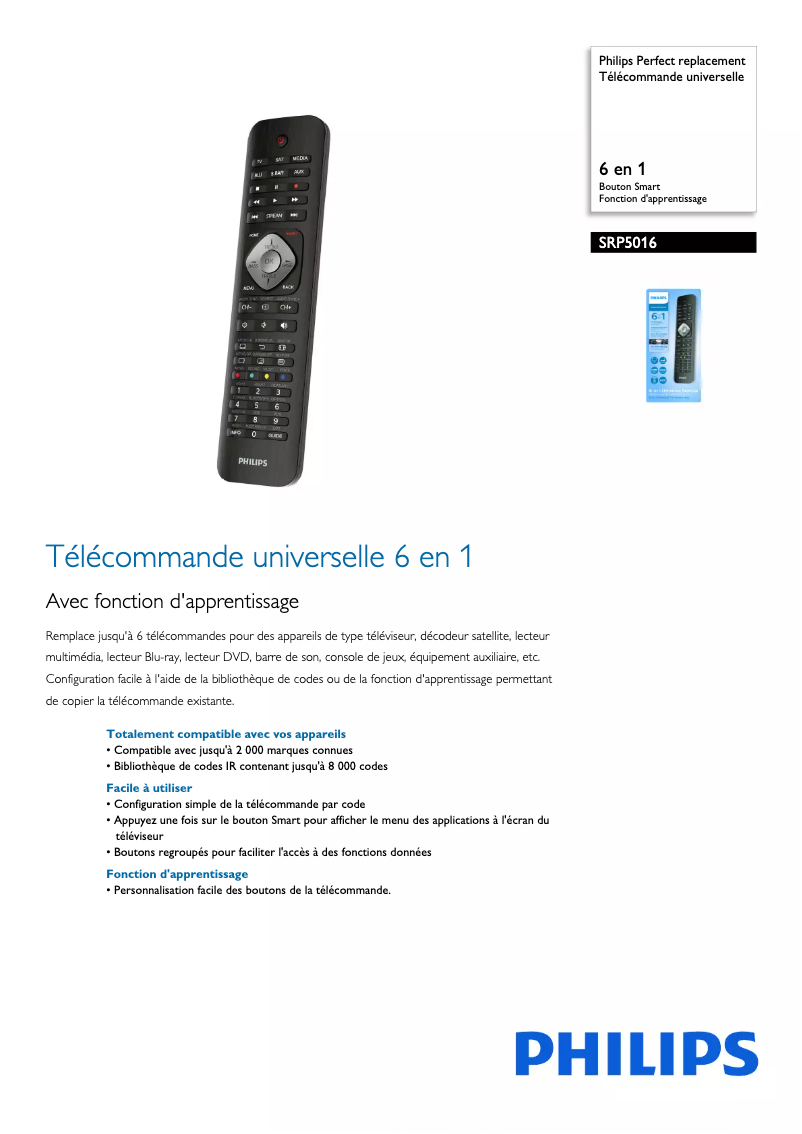 Image de la première page du manuel de l'appareil SRP5016