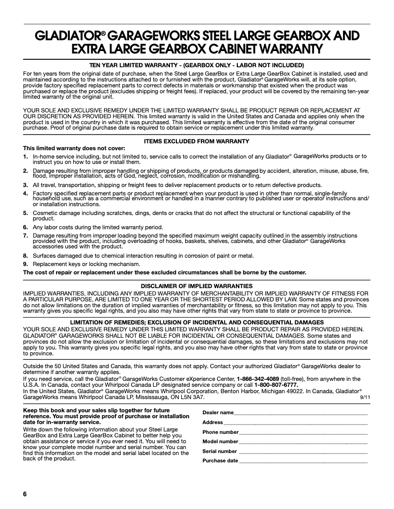 Page n°1 - Mode d'emploi Gladiator GALG36KDYG