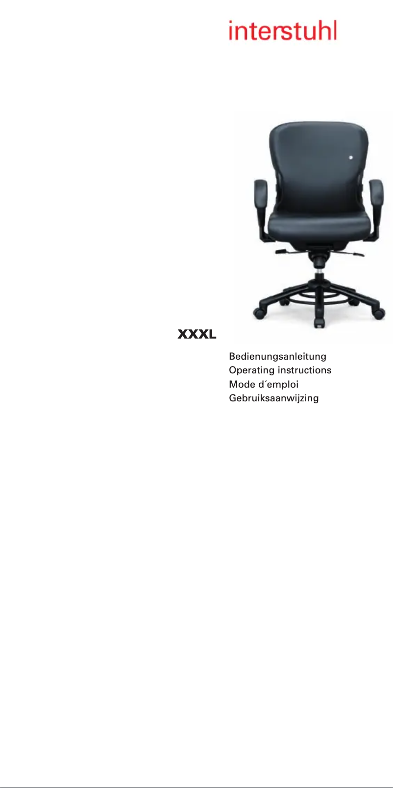 Page n°1 - Manuel utilisateur Interstuhl XXLis5 XL112