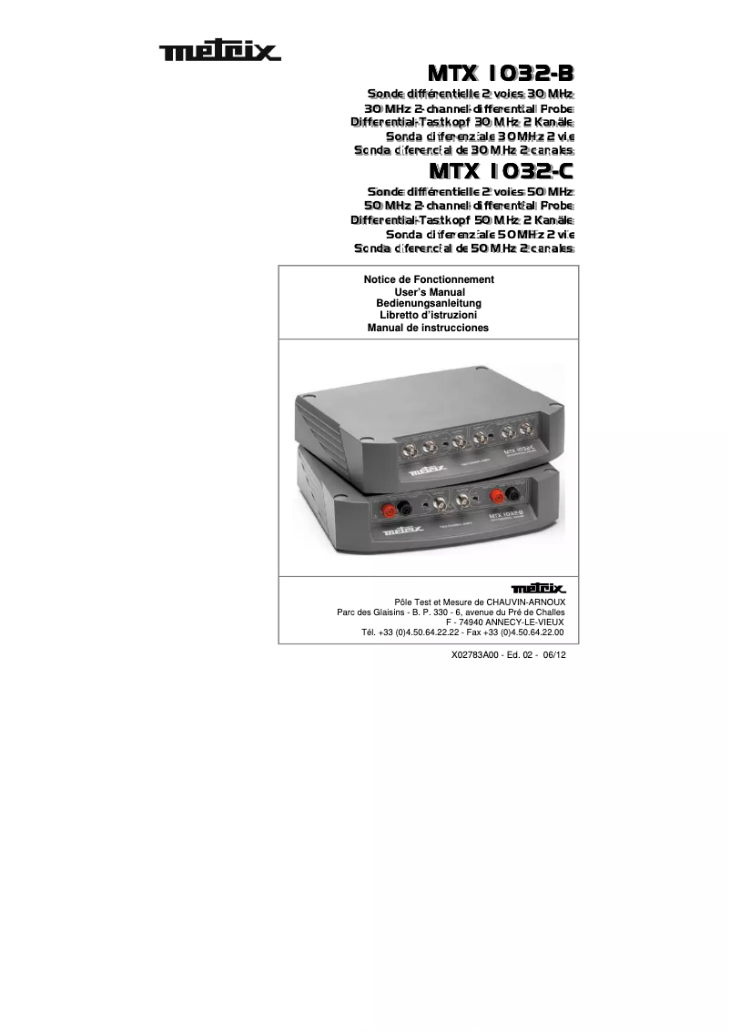 Imagen de la primera página del manual del dispositivo MTX 1032
