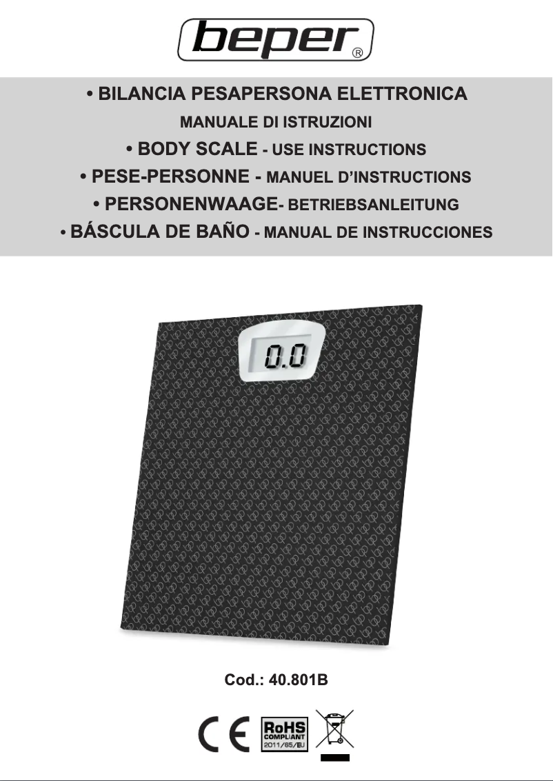 Page 1 de la notice Manuel utilisateur Beper 40.801B