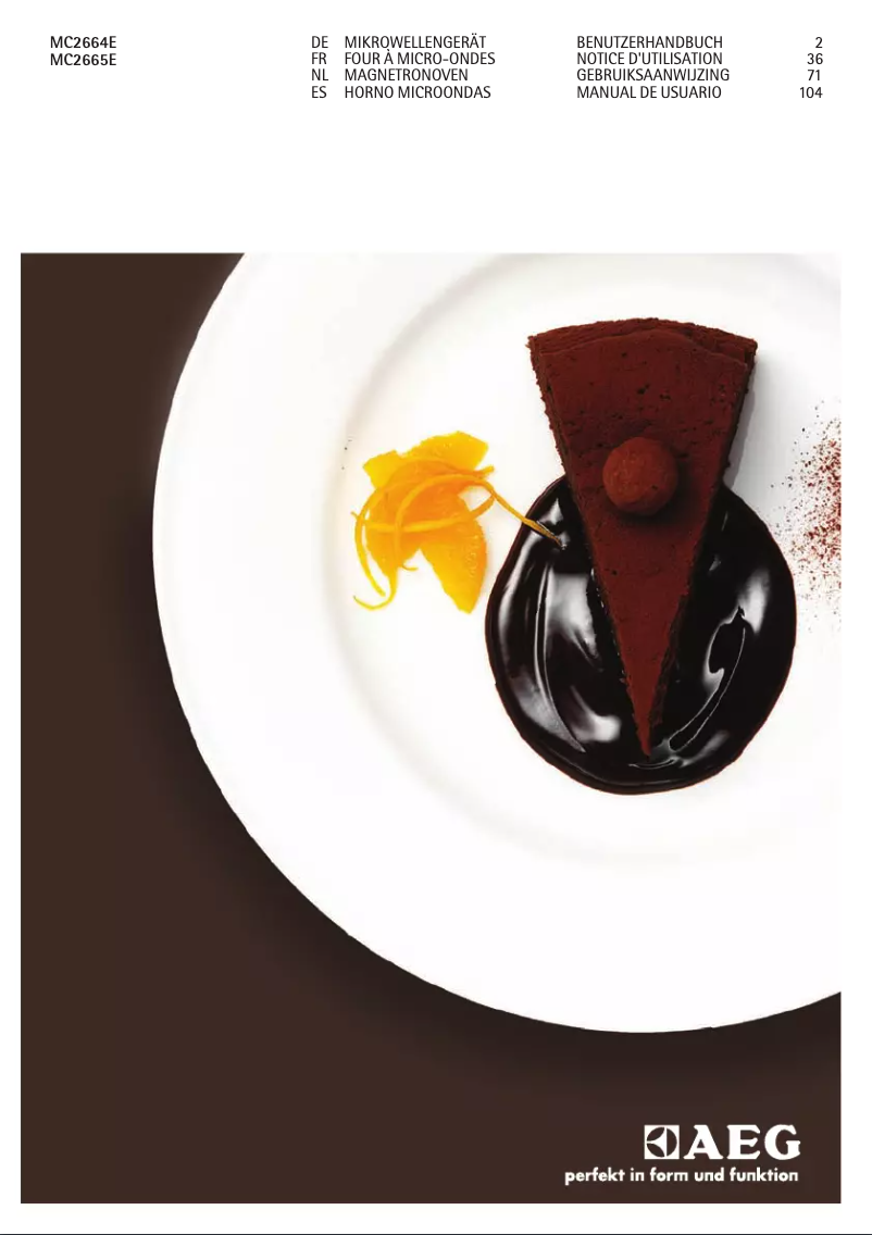 Page n°1 - Manuel utilisateur AEG MC2665E