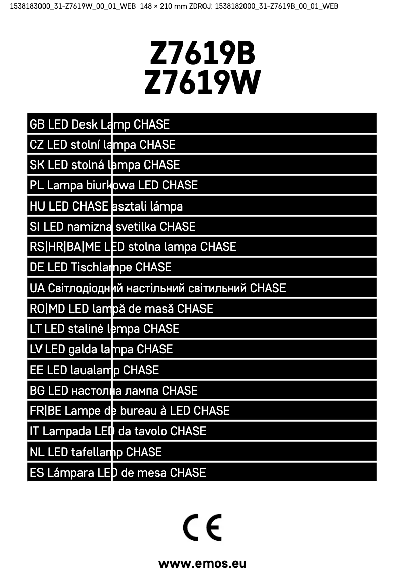 Page 1 de la notice Manuel utilisateur Emos Z7619W