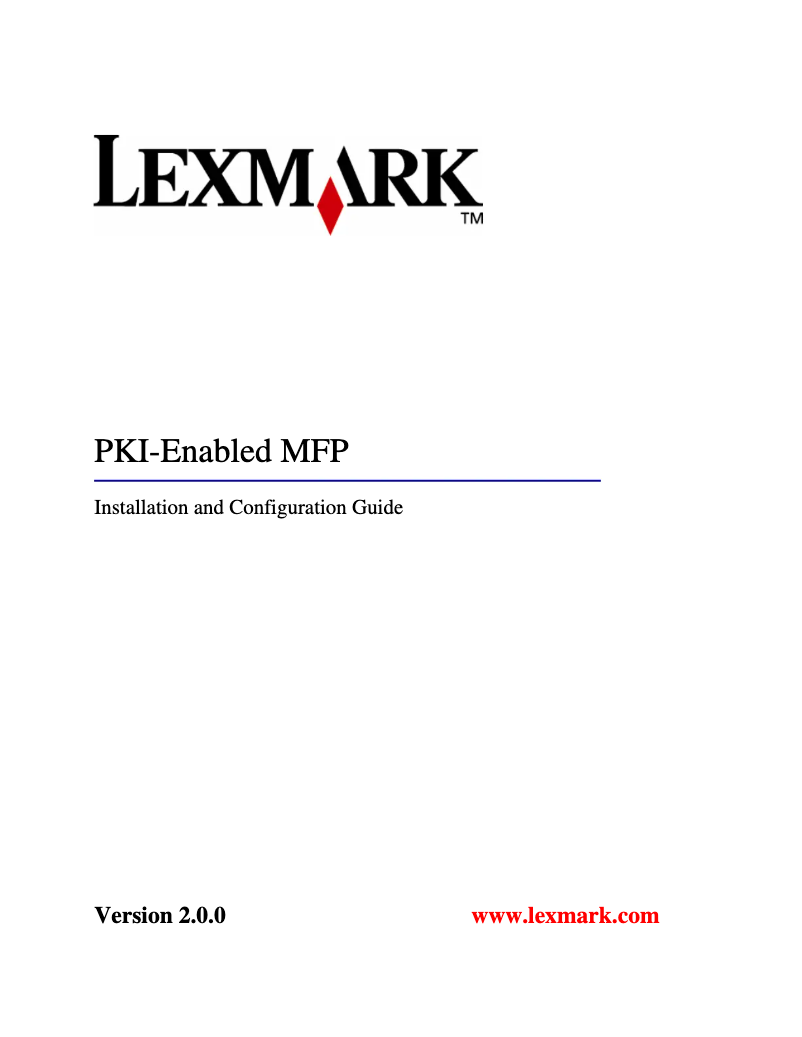 Page 1 de la notice Manuel utilisateur Lexmark Smart Card Authentication