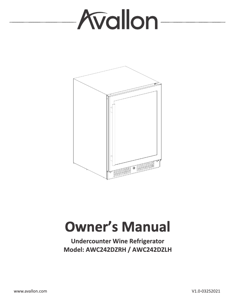 Image de la première page du manuel de l'appareil AWC242DZRH