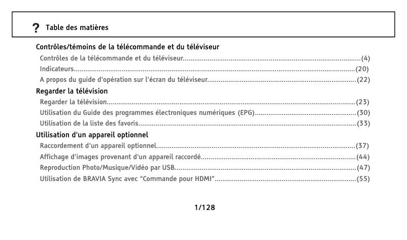 Page 1 de la notice Manuel utilisateur Sony KDL-32V5810