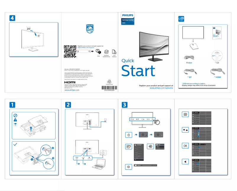 Page n°1 - Guide de démarrage rapide Philips 322E1GSCZ
