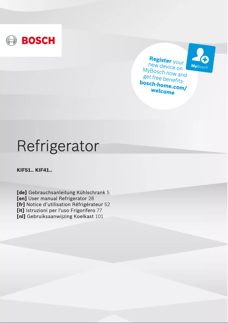 Page n°1 - Manuel utilisateur Bosch KIF51SDD0