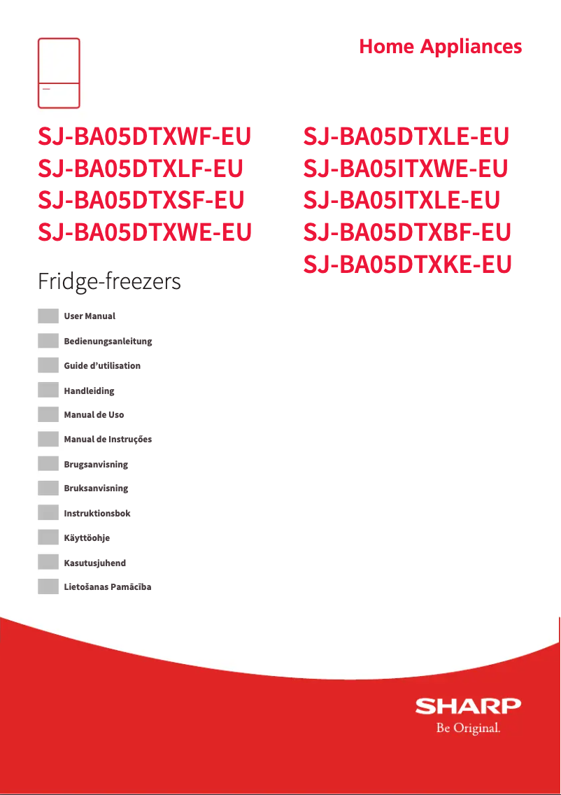 Page 1 de la notice Manuel utilisateur Sharp SJ-BA05DTXLE-EU