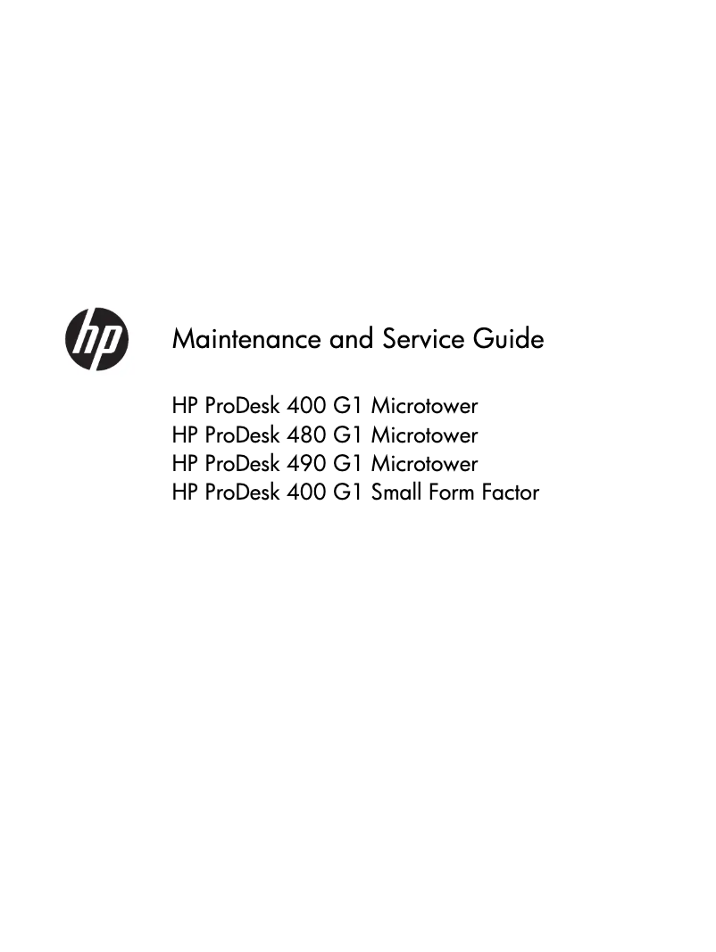 Página 1 del manual Manual de uso y mantenimiento HP ProDesk 490 G1
