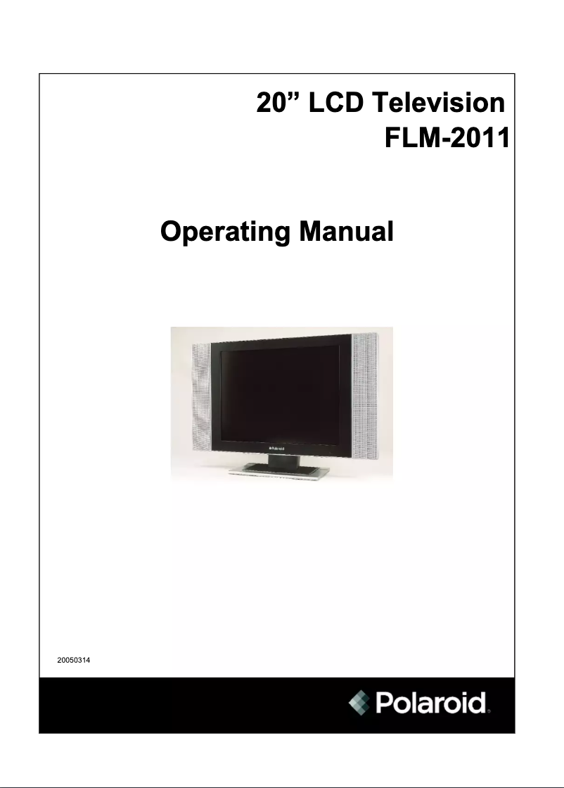 Page n°1 - Manuel utilisateur Polaroid FLM-2011