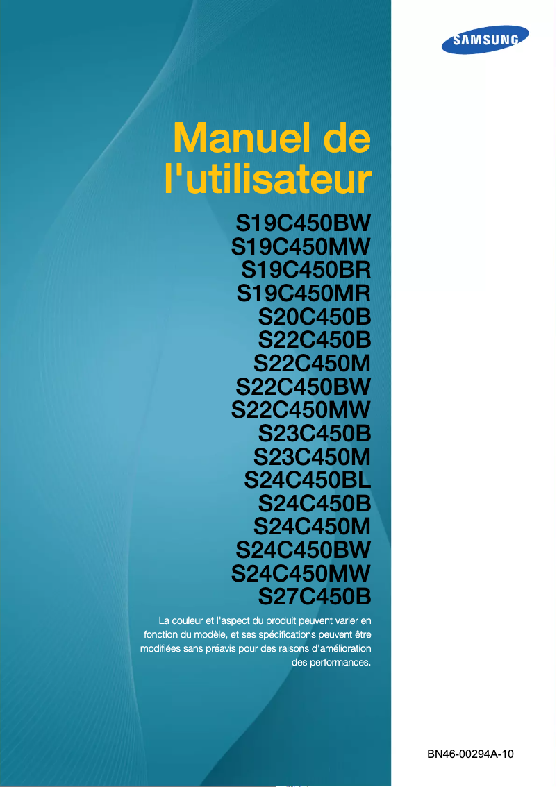 Image de la première page du manuel de l'appareil S24C450BL