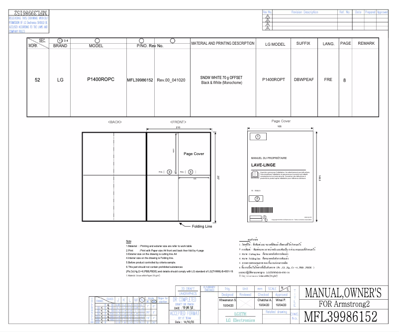Imagen de la primera página del manual del dispositivo P1400ROPC