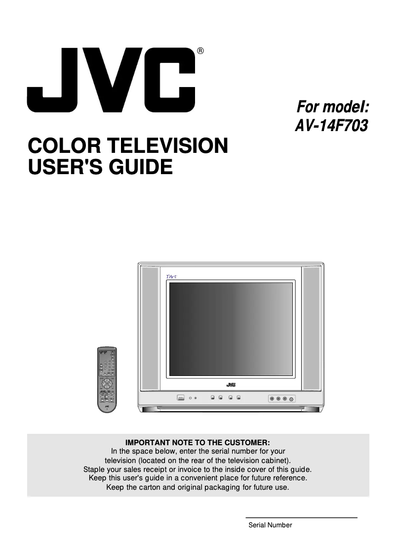Page n°1 - Manuel utilisateur JVC AV-14F703