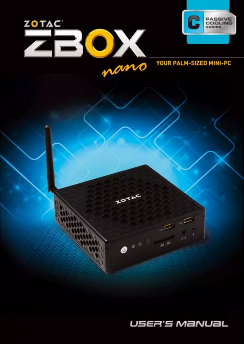 Page 1 de la notice Manuel utilisateur Zotac ZBOX CI320 nano Plus