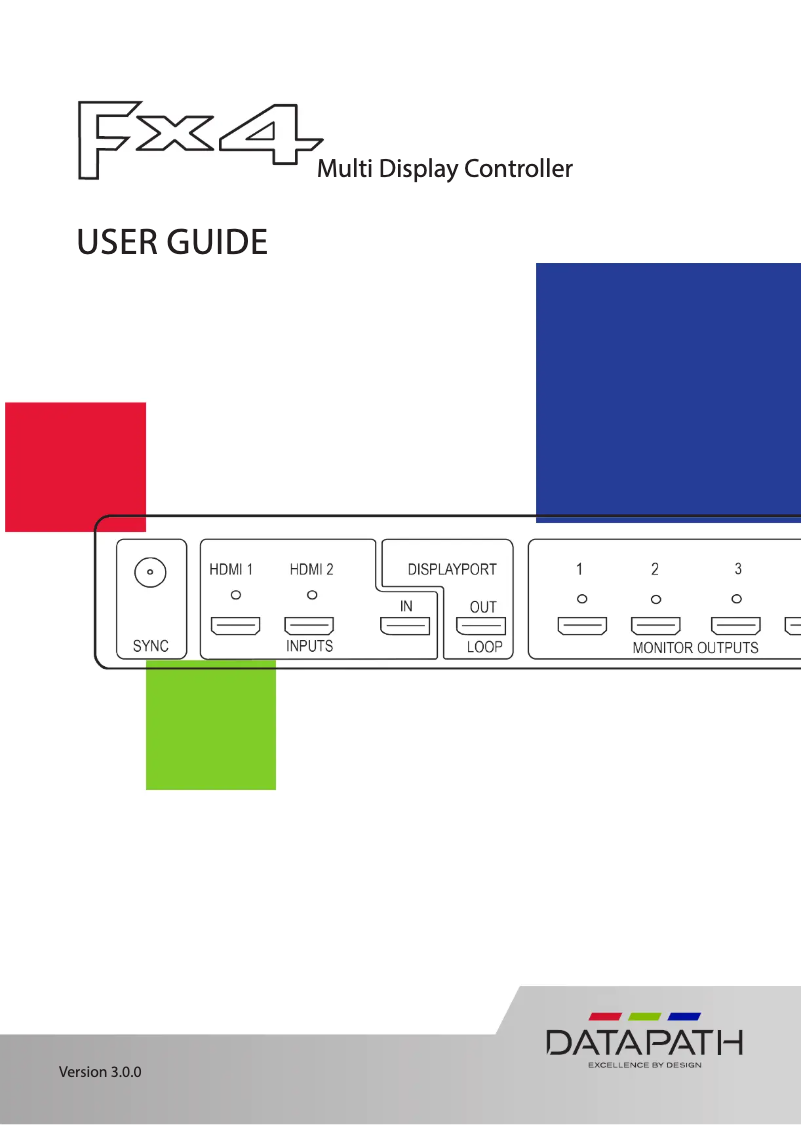 Page n°1 - Manuel utilisateur Datapath Fx4