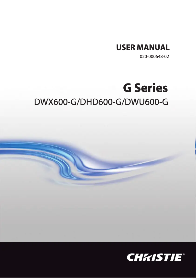 Page 1 de la notice Manuel utilisateur Christie DWX600-G