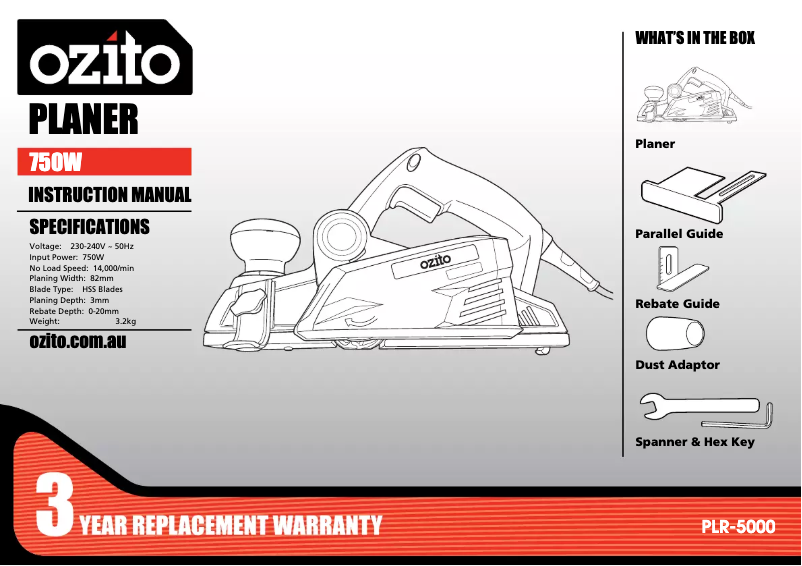 Page 1 de la notice Manuel utilisateur Ozito PLR-5000