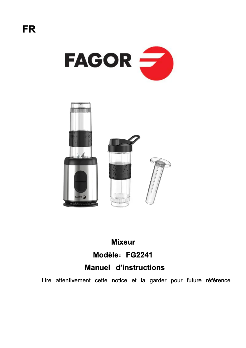 Page n°1 - Manuel utilisateur Fagor FG2241