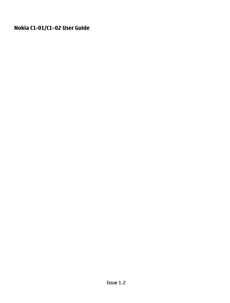 Image de la première page du manuel de l'appareil C1-01