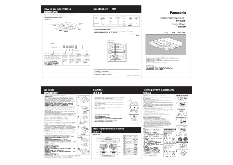 Page 1 de la notice Manuel utilisateur Panasonic FV-713N