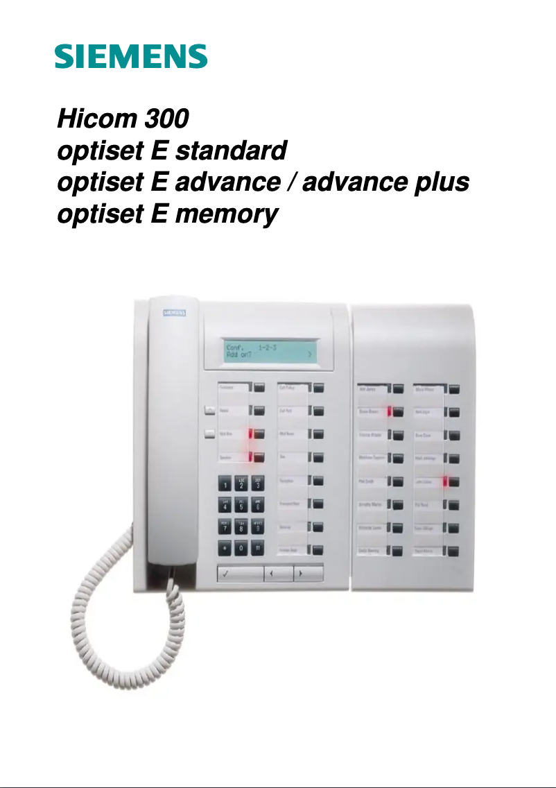 Image de la première page du manuel de l'appareil Optiset E standard