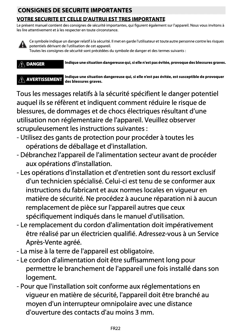 Page 1 de la notice Manuel utilisateur Whirlpool AKZM 8080
