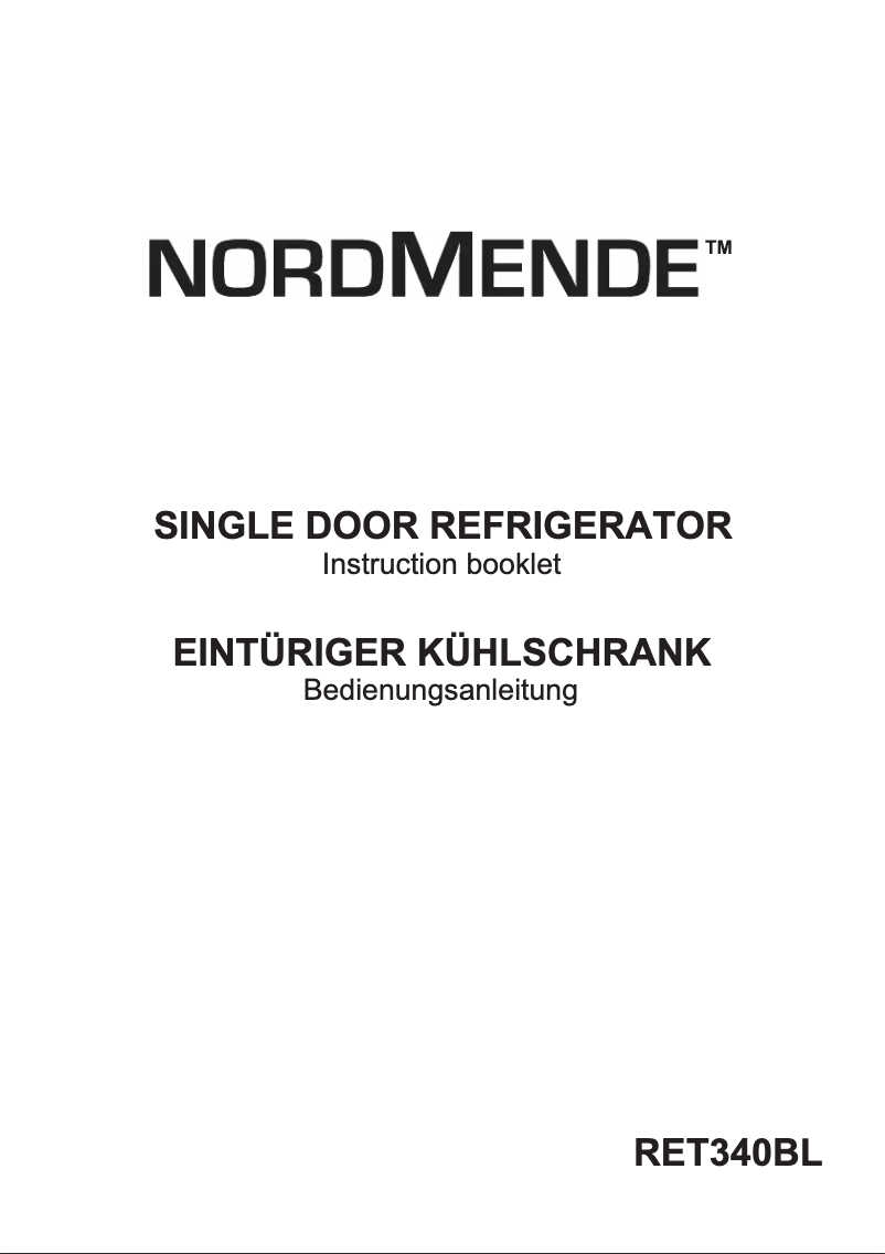 Page 1 de la notice Manuel utilisateur Nordmende RET340BL