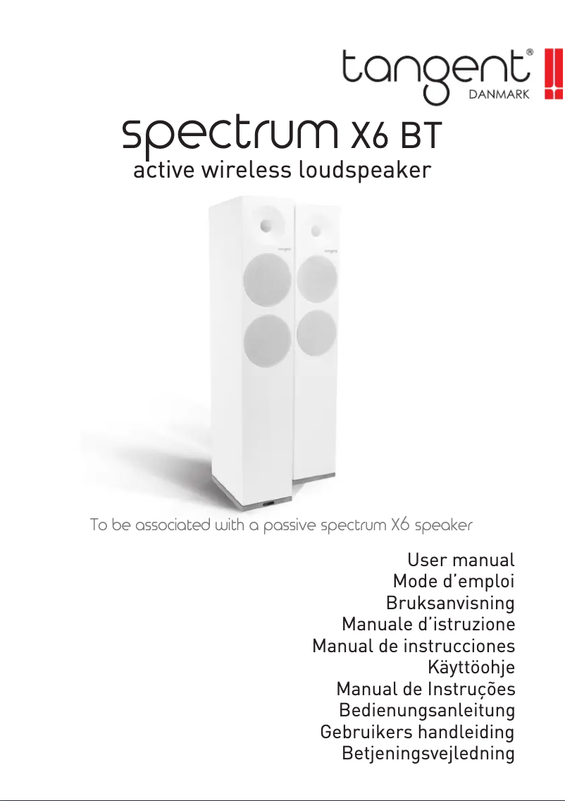 Page n°1 - Manuel utilisateur Tangent Spectrum X6 BT