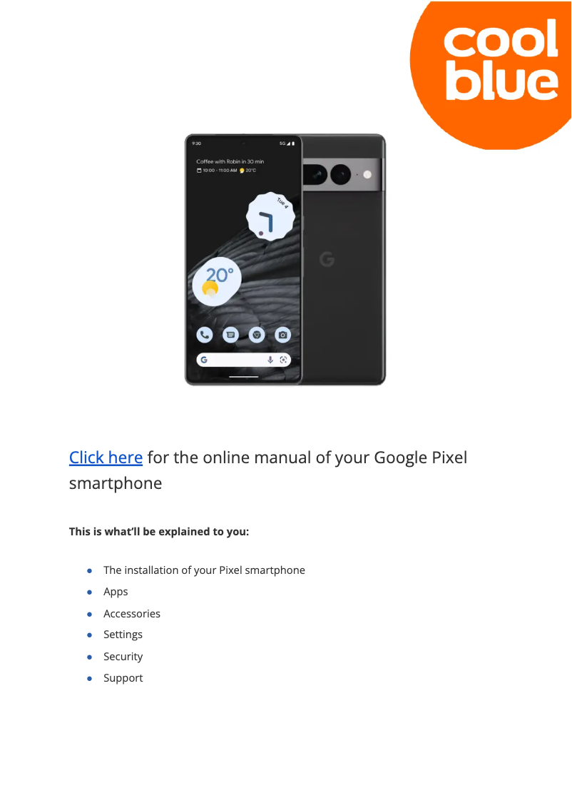 Page n°1 - Manuel utilisateur Google Pixel 7