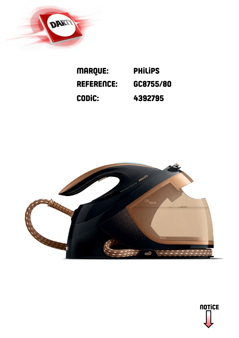 Imagen de la primera página del manual del dispositivo PerfectCare Performer GC8755