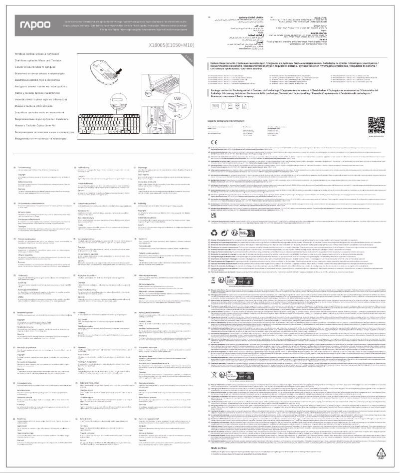 Page n°1 - Manuel utilisateur Rapoo X1800S