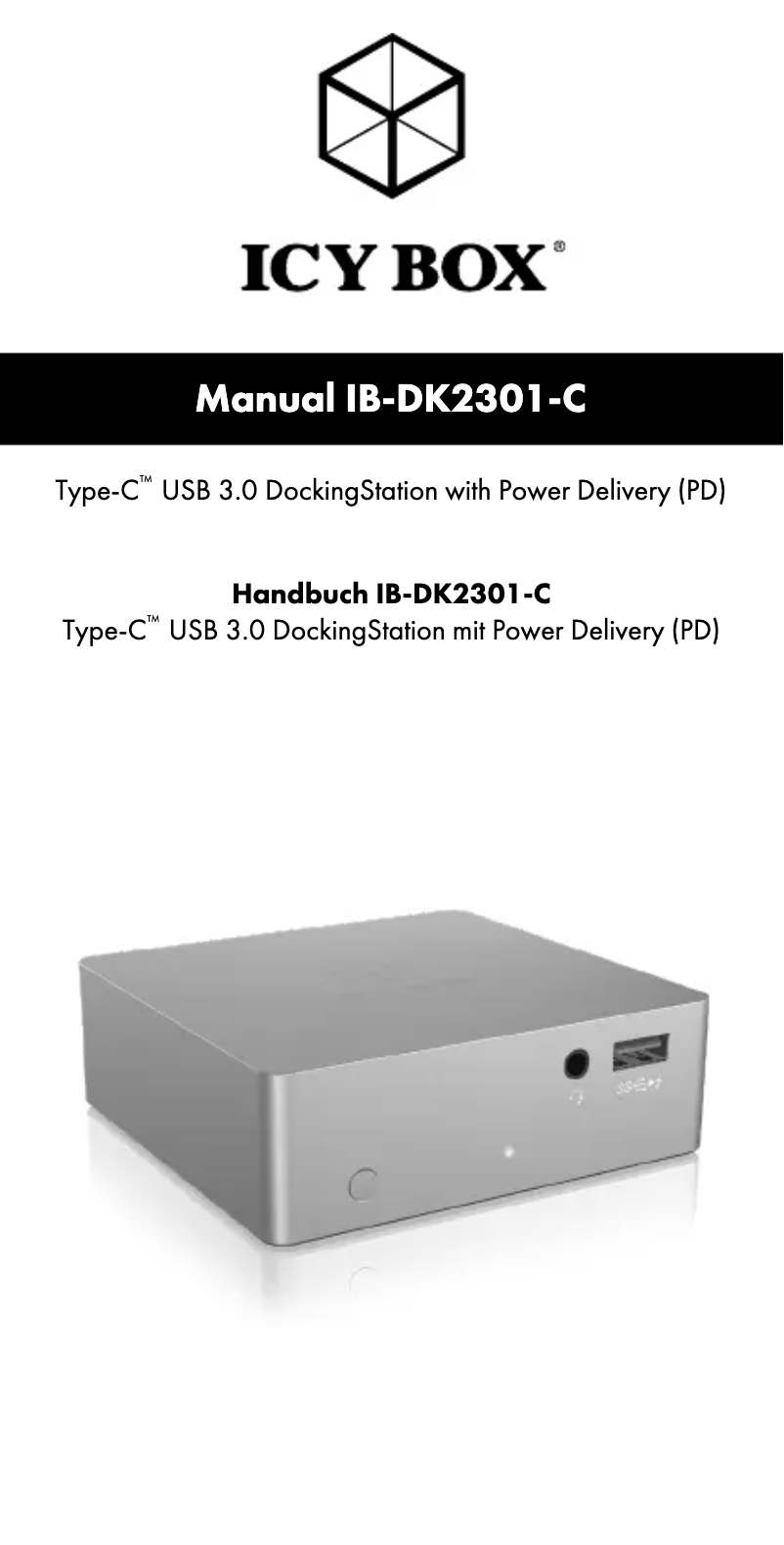 Page 1 de la notice Mode d'emploi Icy Box IB-DK2301-C