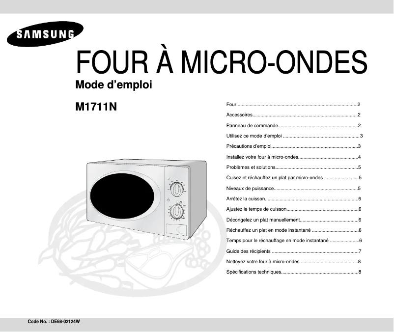 Page n°1 - Manuel utilisateur Samsung M1711N