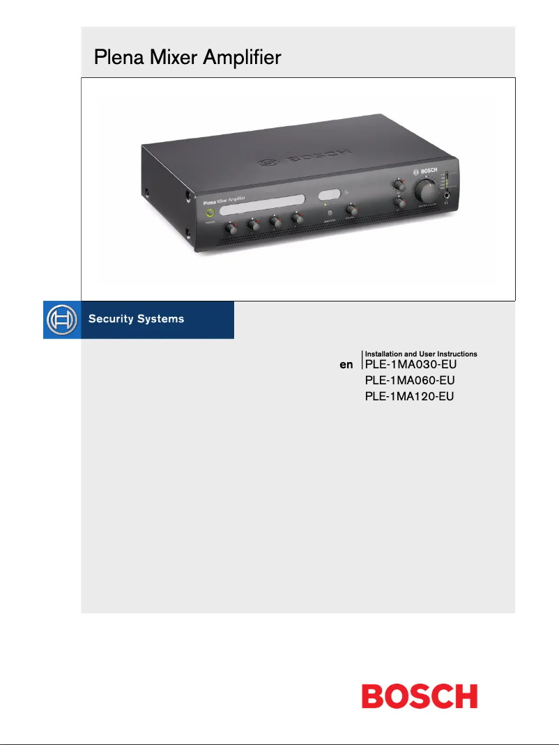 Página 1 del manual Manual de usuario Bosch PLE-1MA120