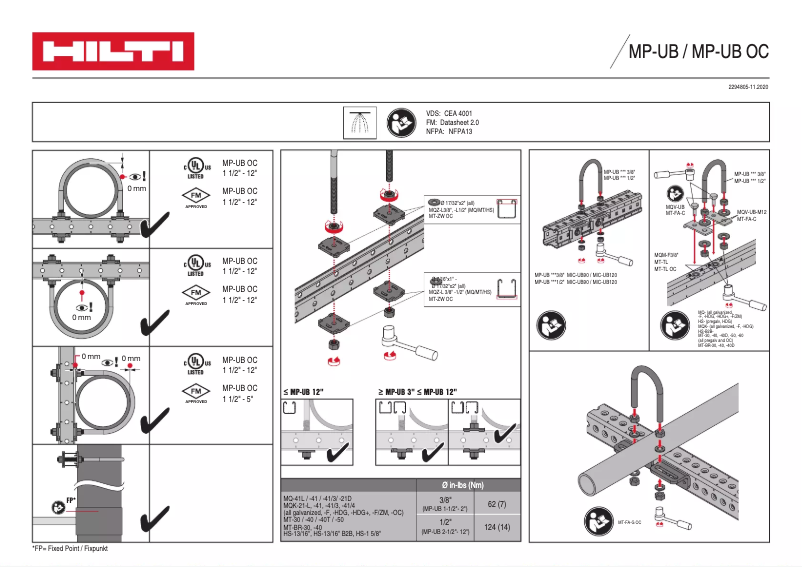 Page 1 de la notice Manuel utilisateur Hilti MP-UB OC