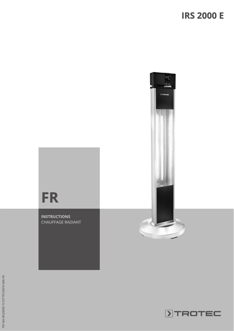 Image de la première page du manuel de l'appareil IRS 2000 E