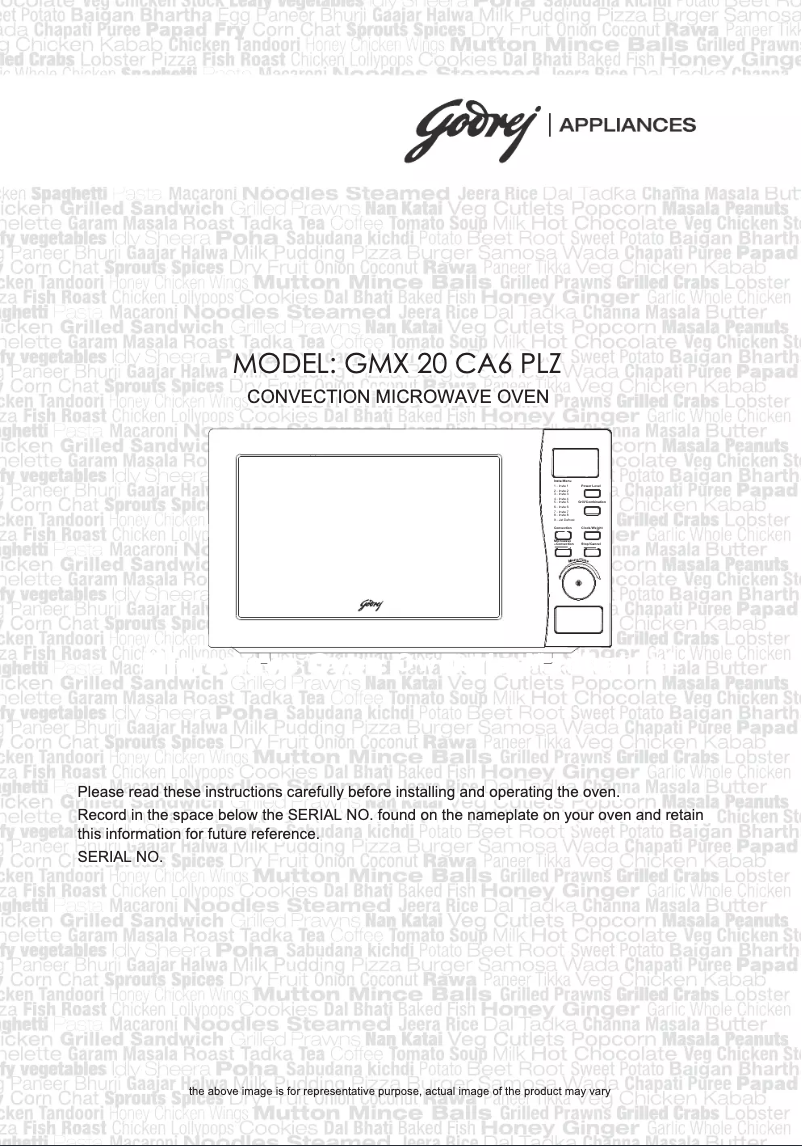 Page 1 de la notice Manuel utilisateur Godrej GMX 20CA6 PLZ