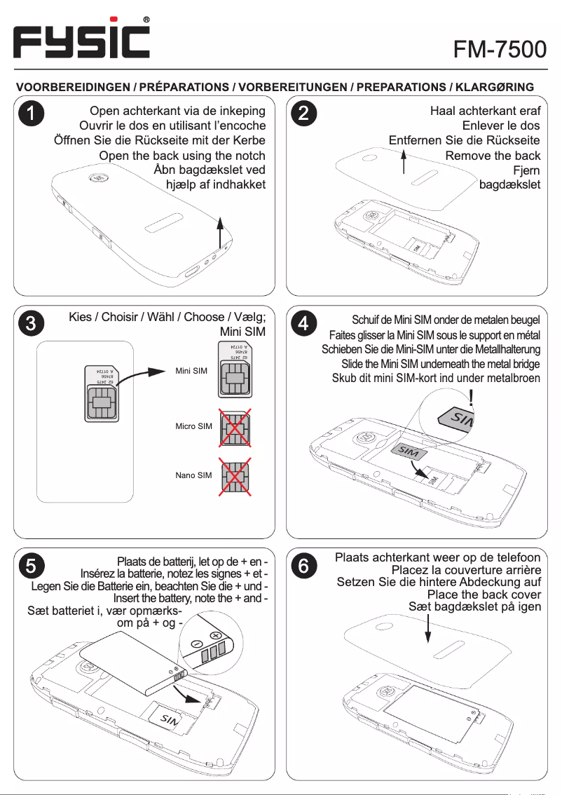 Page 1 de la notice Manuel utilisateur Fysic FM-7500