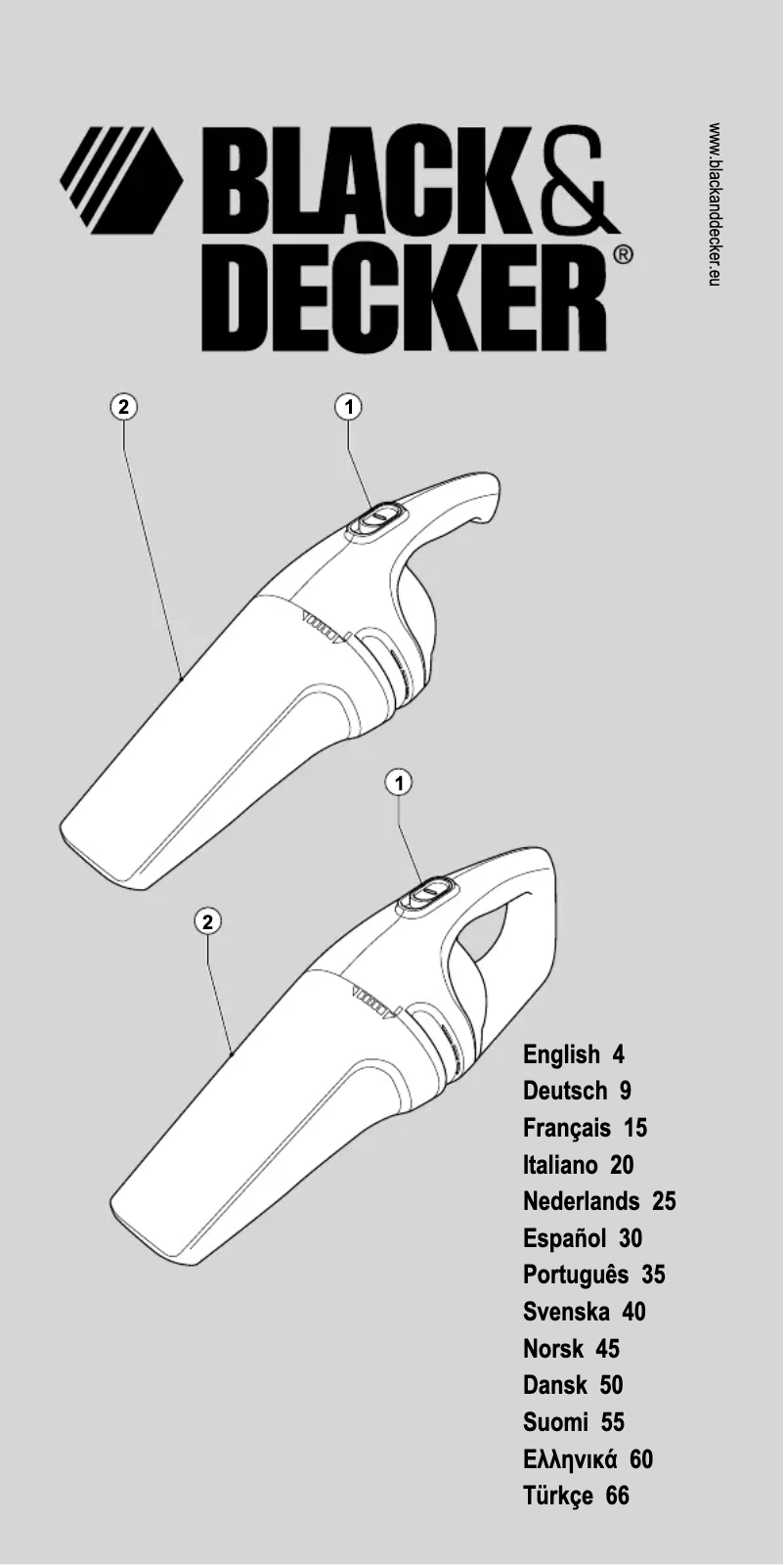 Page 1 de la notice Manuel utilisateur Black & Decker NV3603