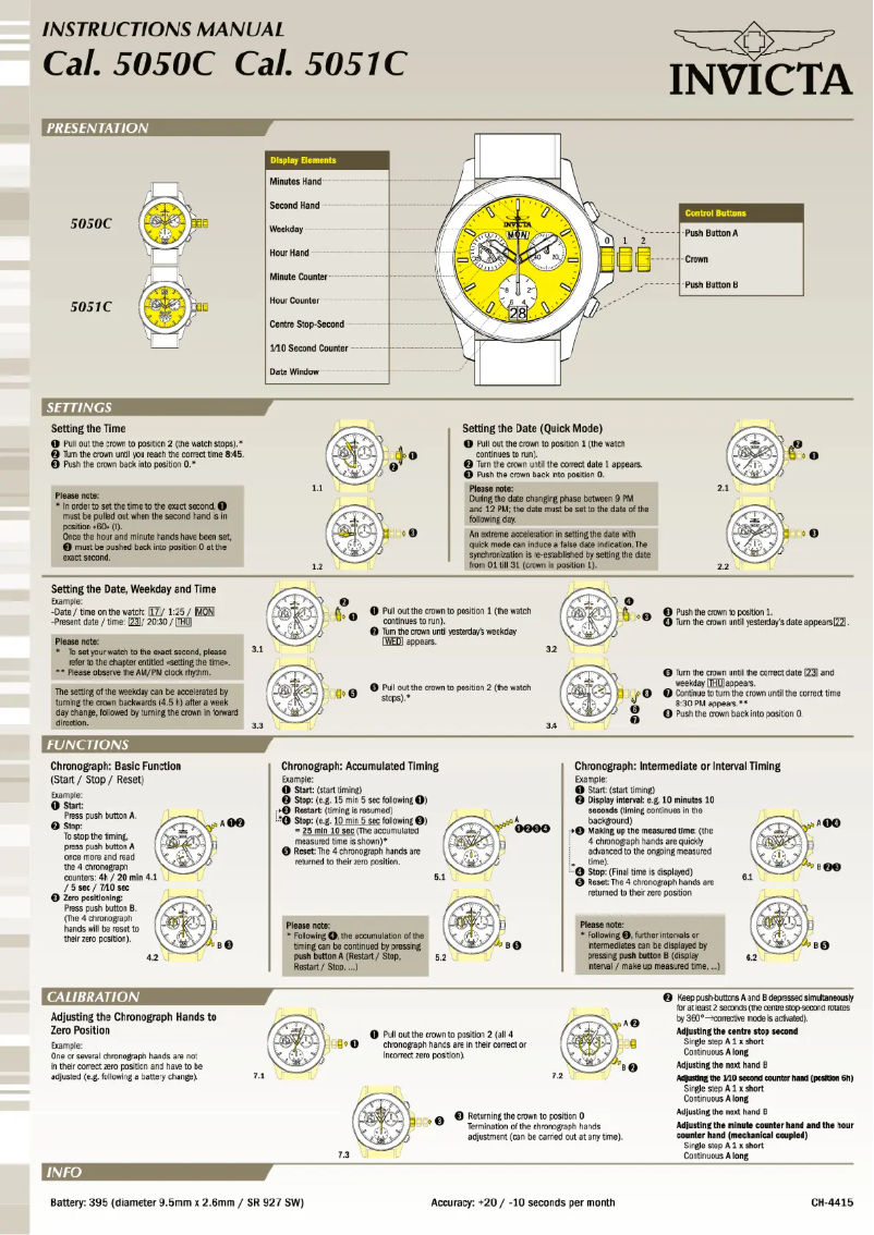 Page n°1 - Manuel utilisateur Invicta Reserve 29538