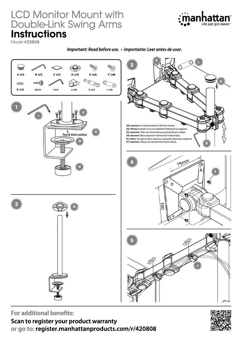 Page 1 de la notice Manuel utilisateur Manhattan 420808