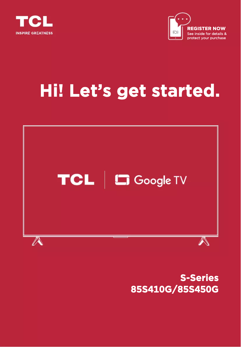 Page 1 de la notice Manuel utilisateur TCL 85S450G