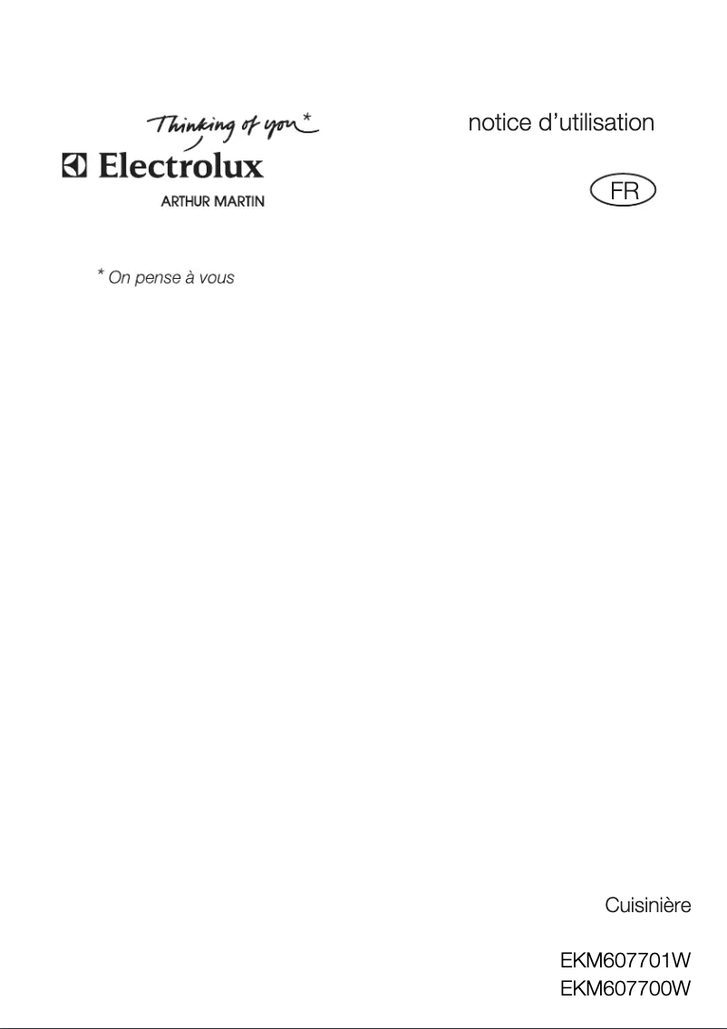 Page 1 de la notice Manuel utilisateur Arthur Martin-Electrolux EKM607700W
