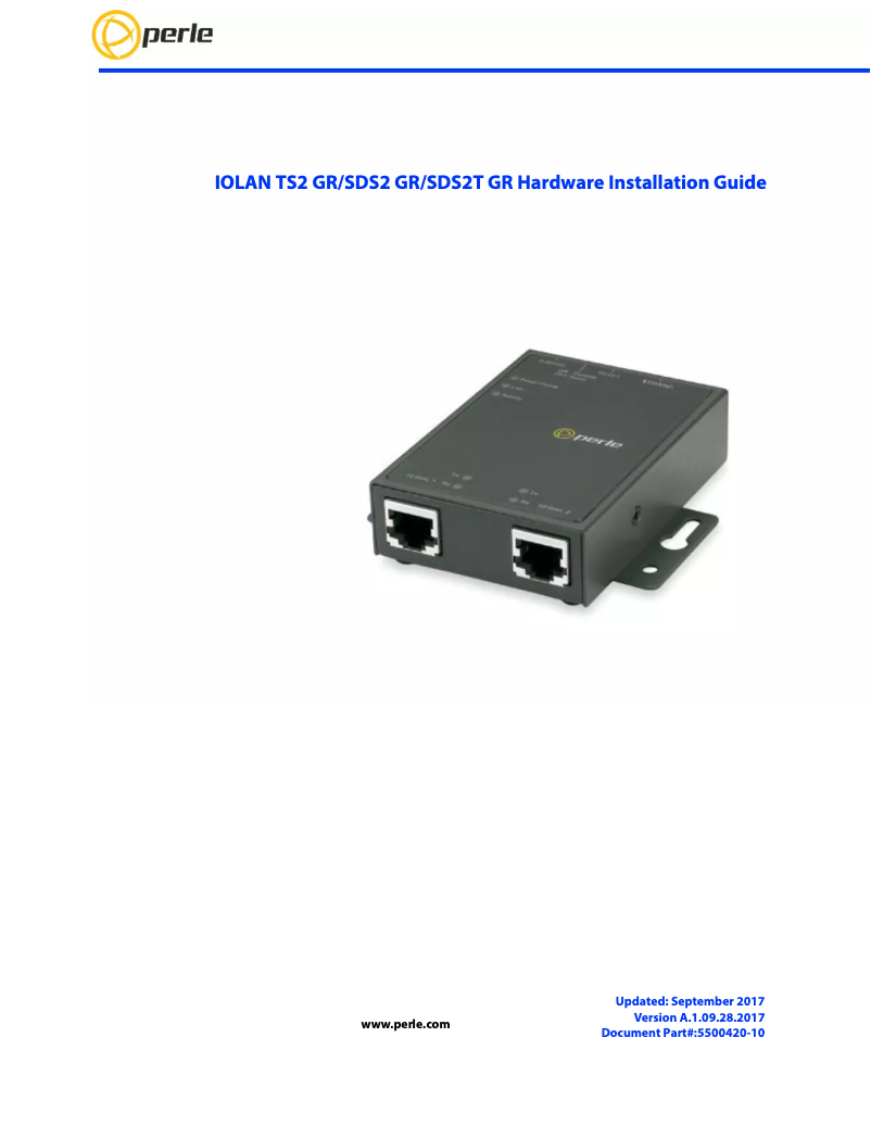 Image de la première page du manuel de l'appareil IOLAN SDS2