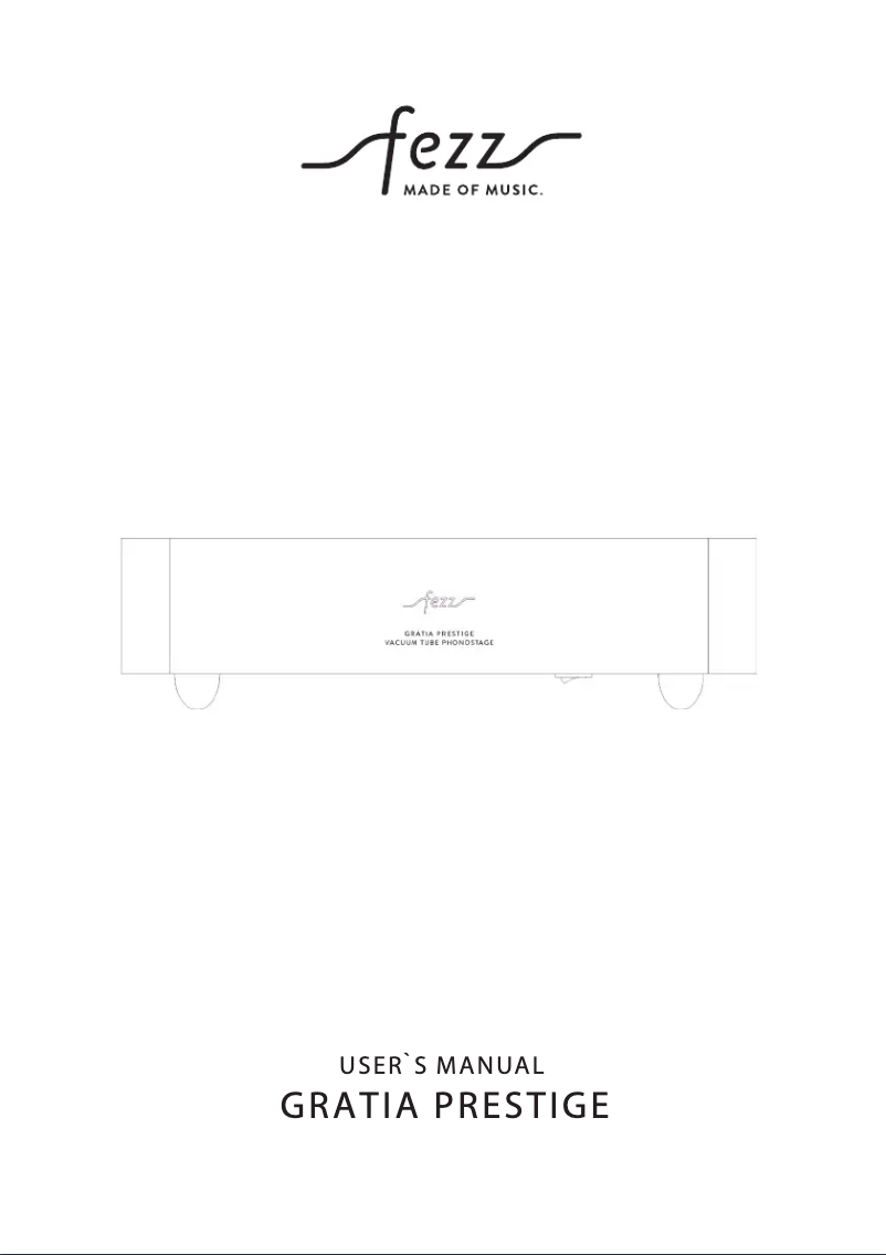 Image de la première page du manuel de l'appareil Gratia Prestige