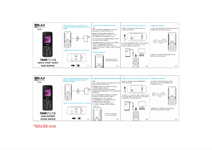Page 1 de la notice Manuel utilisateur BLU Tank Plus 2