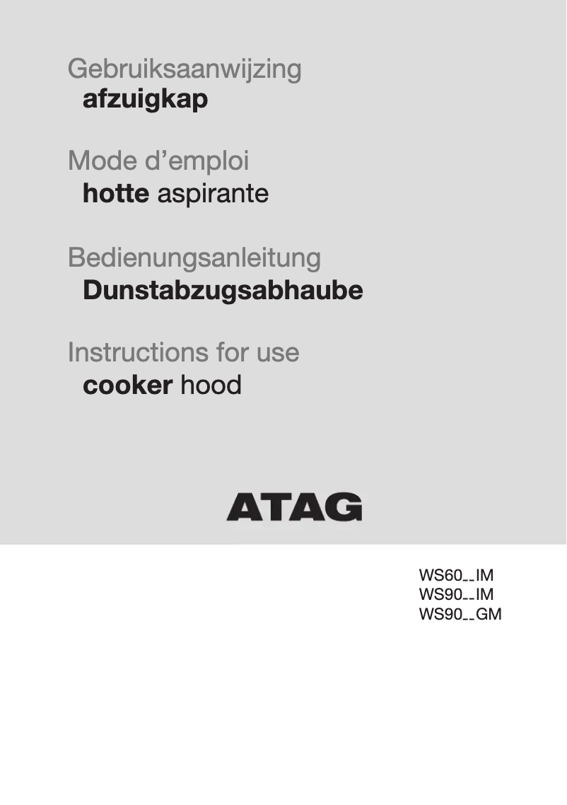 Page 1 de la notice Manuel utilisateur Atag WS90292IM