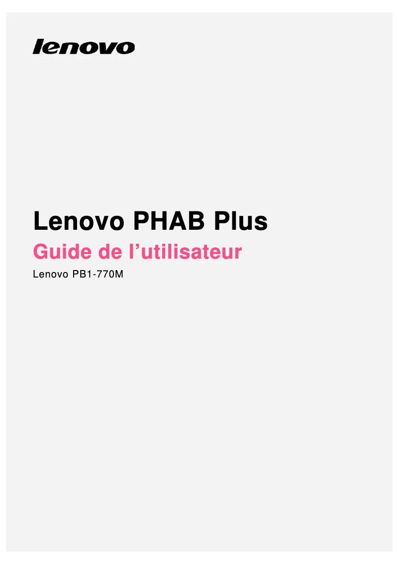 Page n°1 - Manuel utilisateur Lenovo PHAB Plus