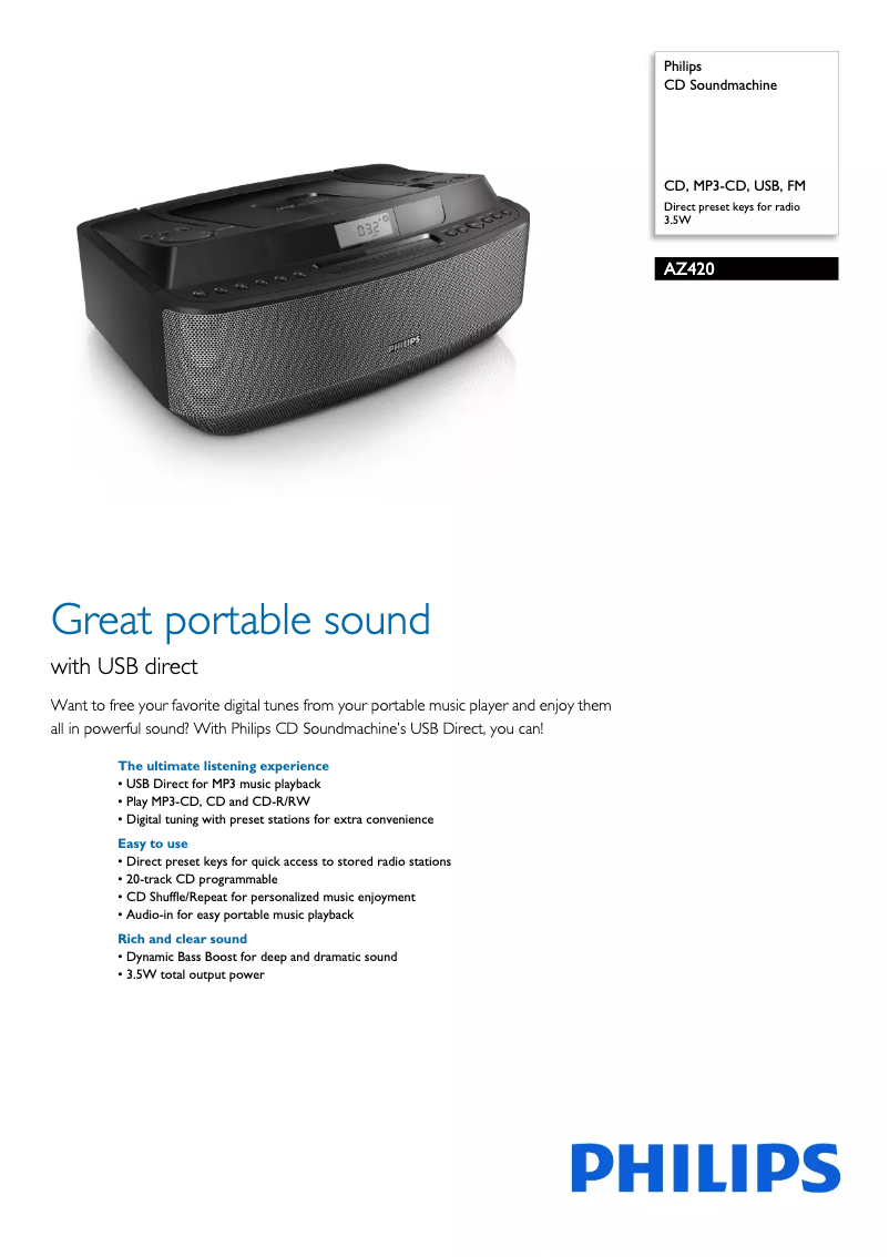 Image de la première page du manuel de l'appareil AZ420